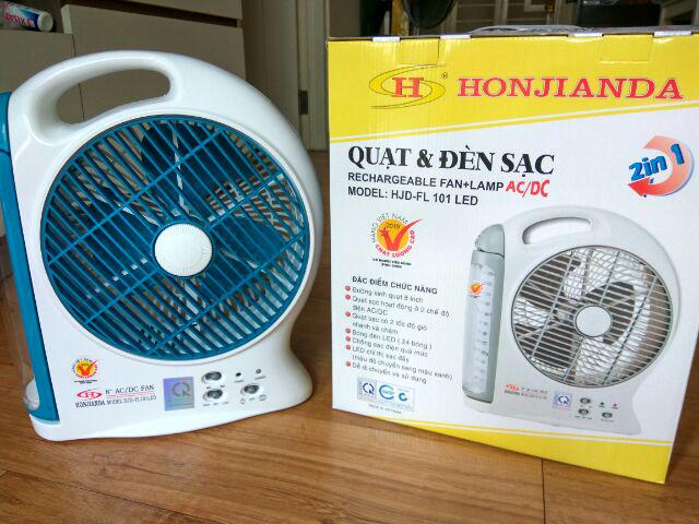 [HCM][NTT] Quạt sạc kiêm đèn sạc HONJIANDA HJD- FL101 LED