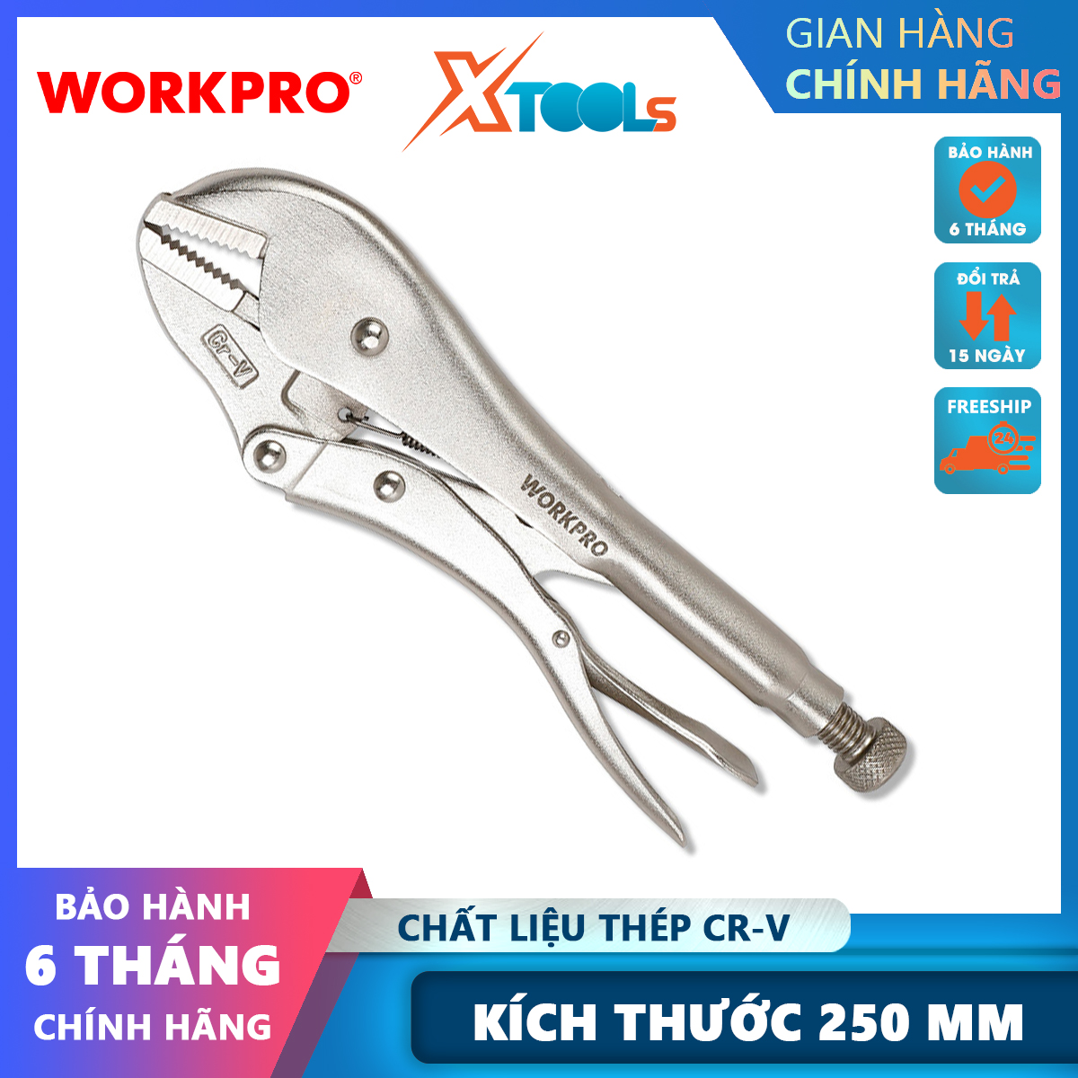 Kìm bấm mũi thẳng 10 inch 250mm Workpro