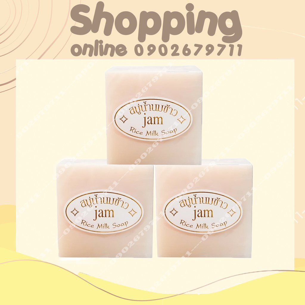 Lốc Xà Phòng Gạo JAM Thái Lan (12 cục)