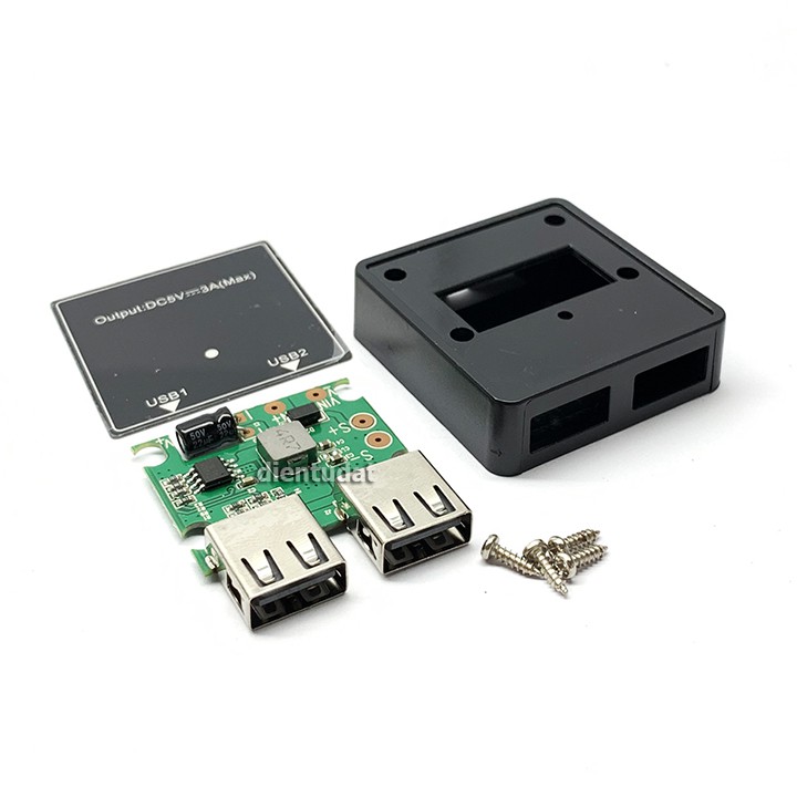 Mạch hạ áp pin mặt trời 2 cổng usb
