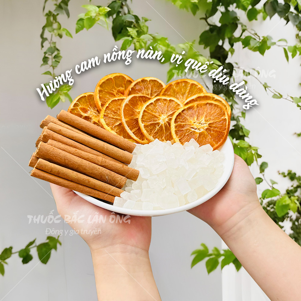 Trà cam quế sấy lạnh, giúp giữ ấm cơ thể, tăng đề kháng, giải cảm, đẹp da, chống lão hóa