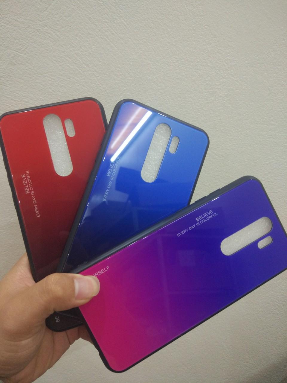 Ốp lưng mặt kính cầu vồng cho Xiaomi note 8