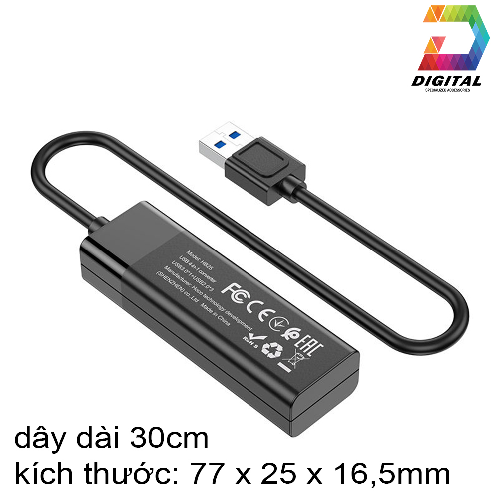 Bộ Chia Cổng USB 2.0, USB 3.0 Hoco HB25 Chính Hãng