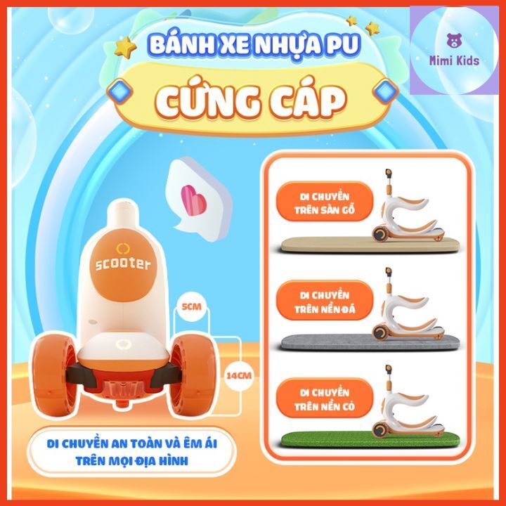 XE TRƯỢT Scooter 3 in 1 cho bé cao cấp