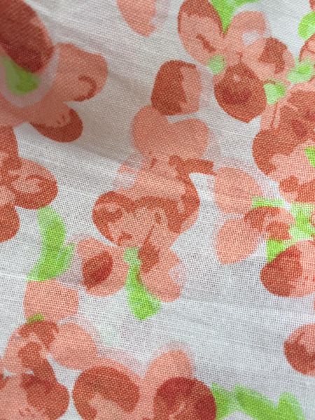 Vải linen bột hoa màu gạch chùm!