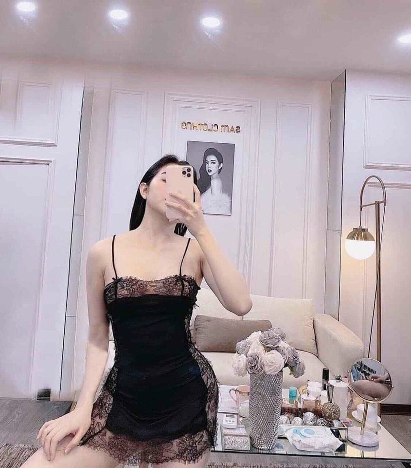 [HCM]Đầm ngủ phi lụa phối ren quyến rũ - UT83