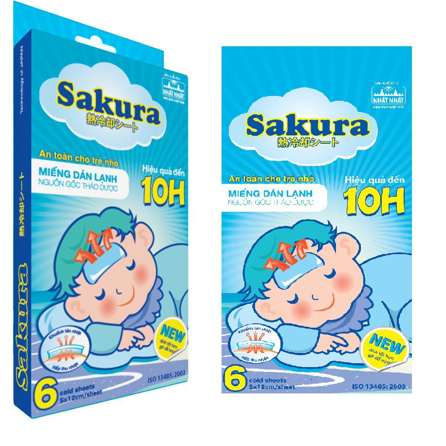 Dán hạ sốt Sakura 1 hộp 3 bịch 6 miếng dán