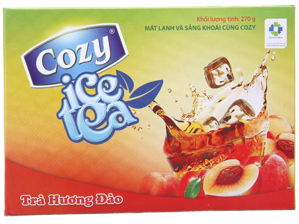 Trà Đào Hòa Tan Cozy Ice Tea Hộp 270g (18 gói x 15g)