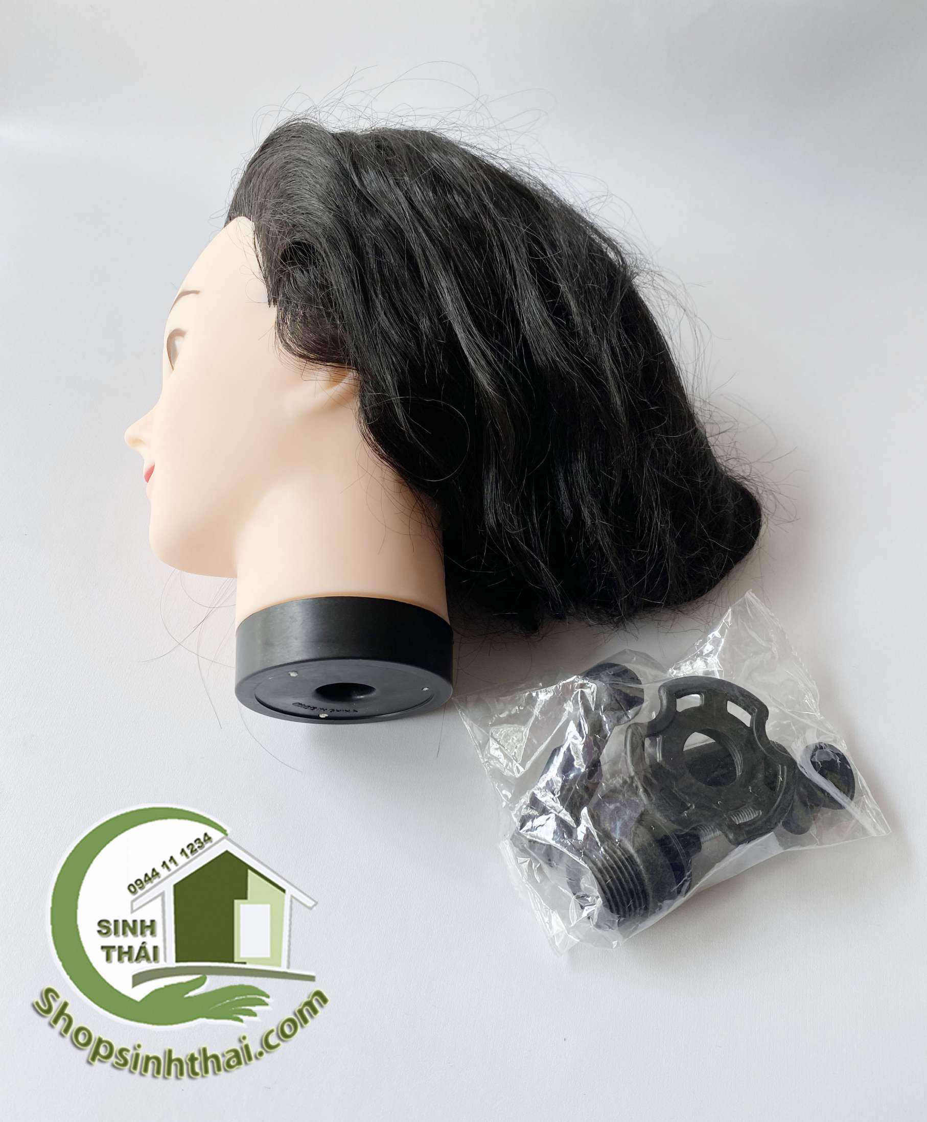 Đầu giả silicon có tóc học cắt tóc, trang điểm