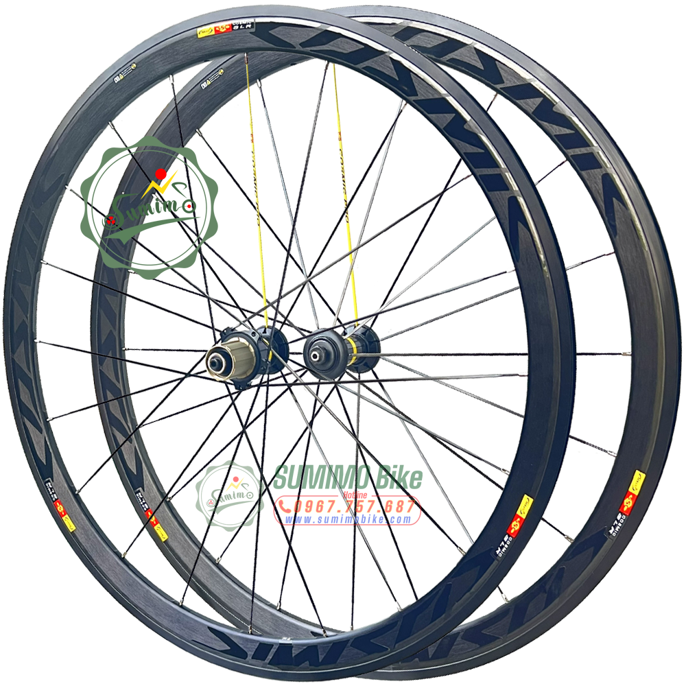 Bánh bộ nhôm MAVIC Cosmic SLR 700c 4cm - Đùm áo carbon - Thắng vành
