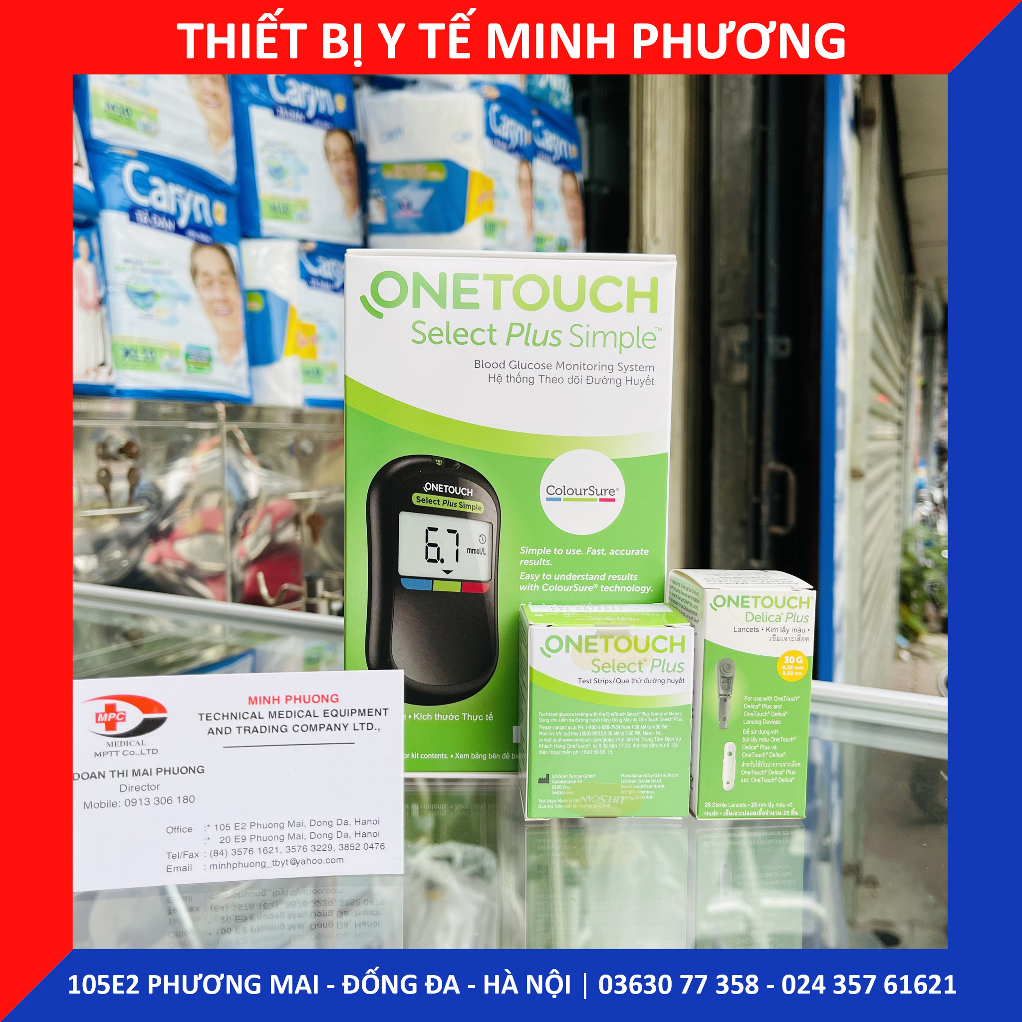 [CHÍNH HÃNG] Kim lấy máu và que thử máy đo đường huyết ONETOUCH Select Plus Simple