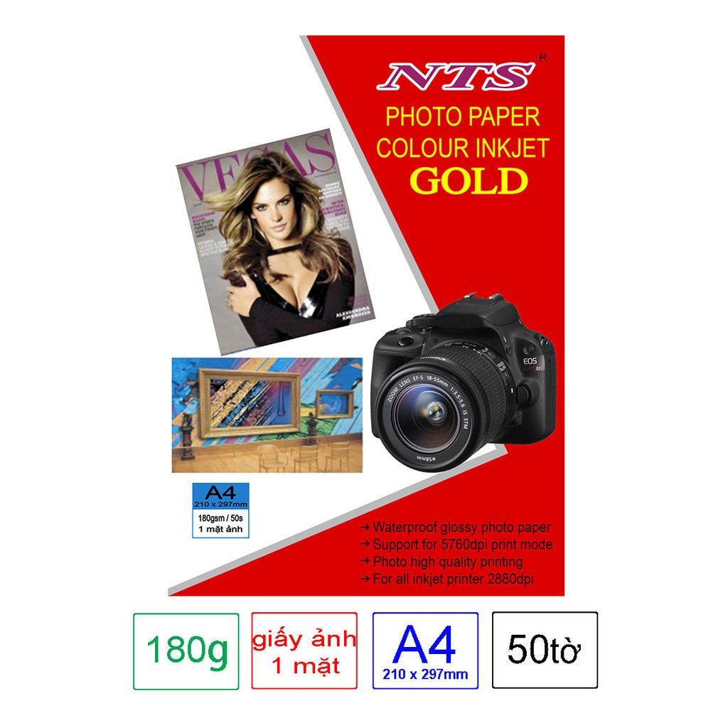 Giấy In Ảnh Khổ A4 - 180gsm (Xấp 50 Tờ)