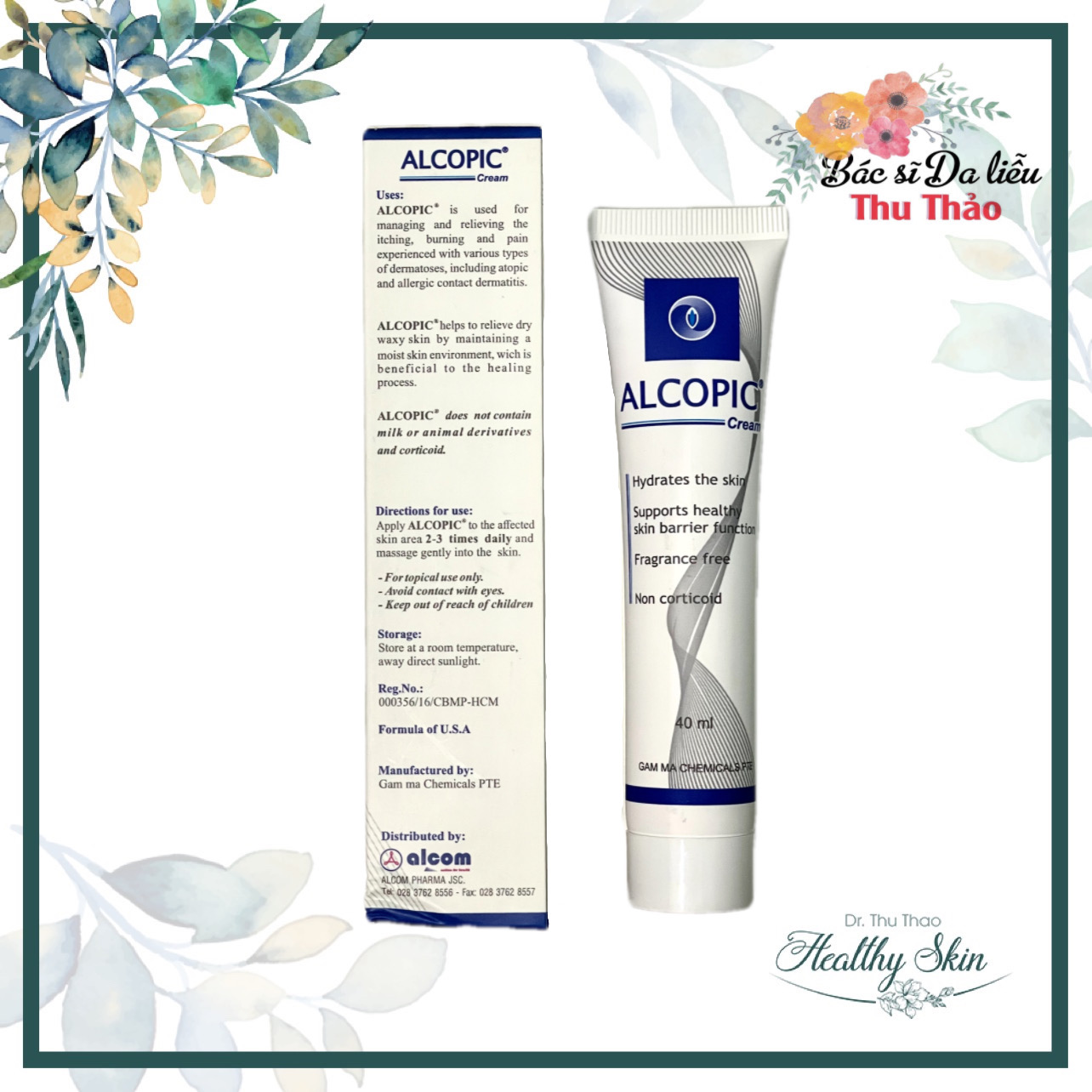 [40ML] KEM DƯỠNG GIẢM NGỨA DA ALCOPIC CREAM