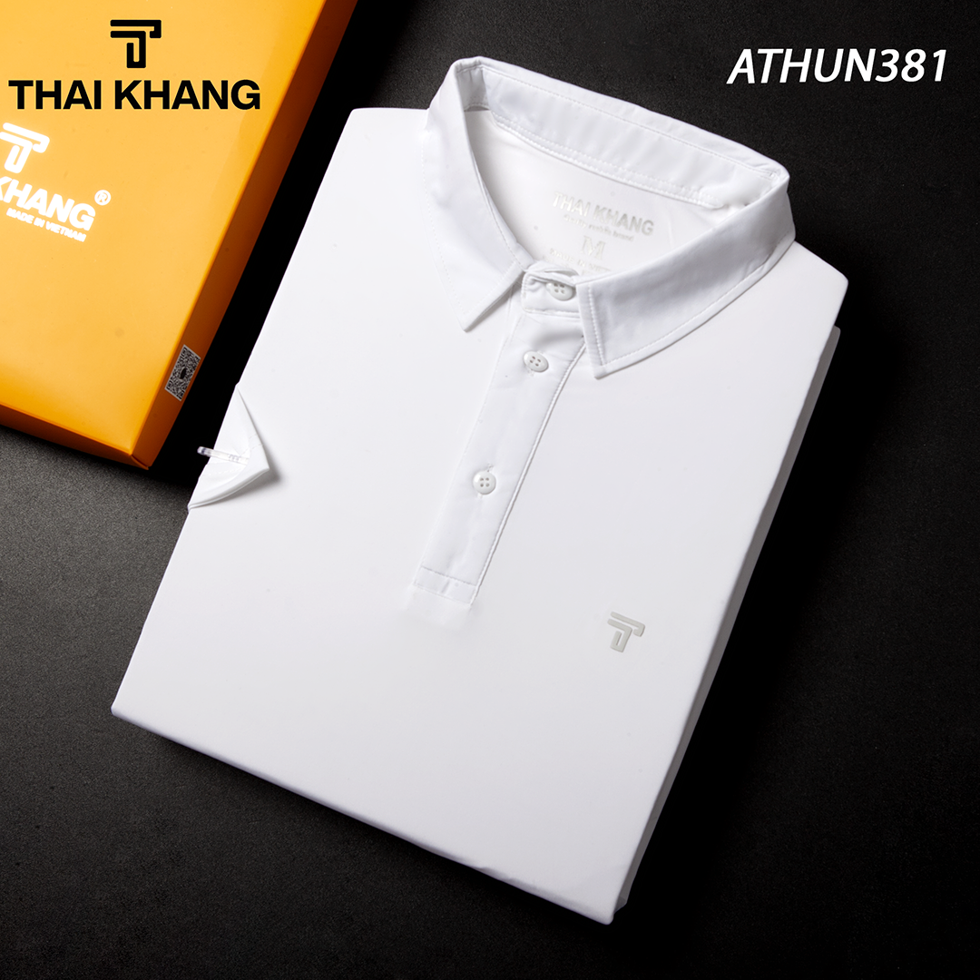 Áo thun polo nam THÁI KHANG vải thun lạnh mặc cực mát co dãn 4 chiều ATHUN38