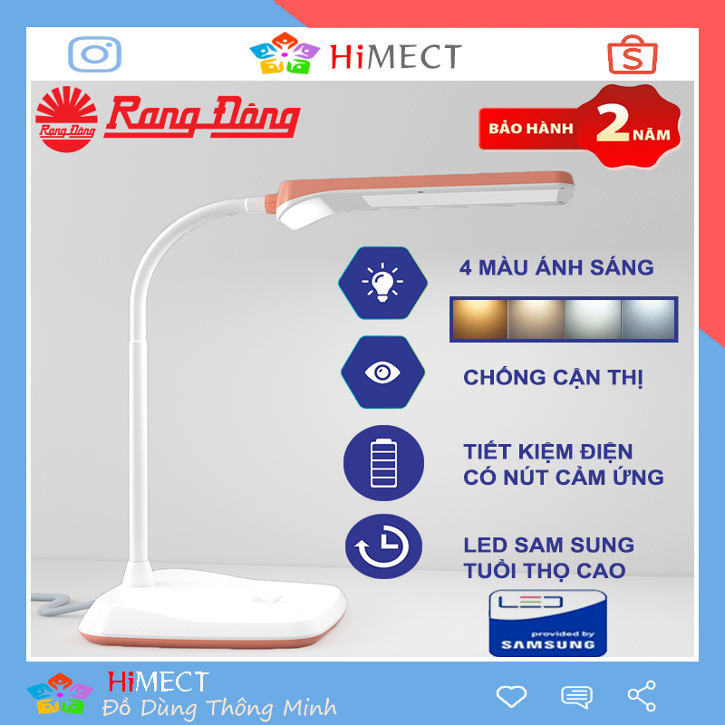 Đèn Học Để Bàn Chống Cận Rạng Đông Bảo Vệ Thị Lực Mắt 3 Mức Sáng Nút Bấm Cảm Ứng RD-RL-36 Bảo Hành 12 Tháng - HiMect