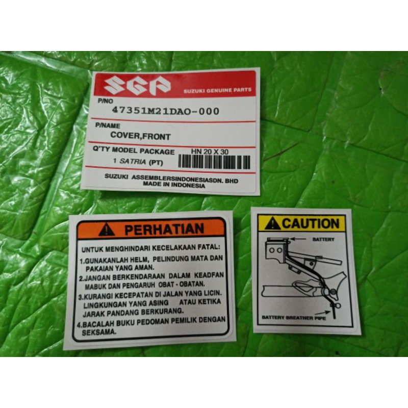 Bộ tem thông số Satria Indonesia hàng nhập Thái Lan