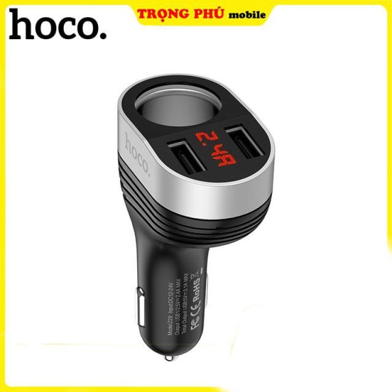 .T.ẩ.u. sạc điện thoại ô tô mở rộng cao cấp Hoco Z29, sản phẩm tốt, chất lượng cao, cam kết như hình, độ bền cao