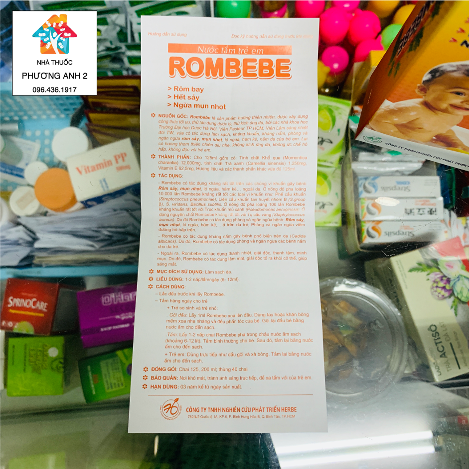 [HCM]Sữa tắm rôm sảy Rombebe