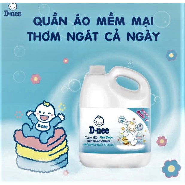 Nước xả Dnee can 2800ml  ( màu hồng / xanh lá / xanh dương / tím / trắng )