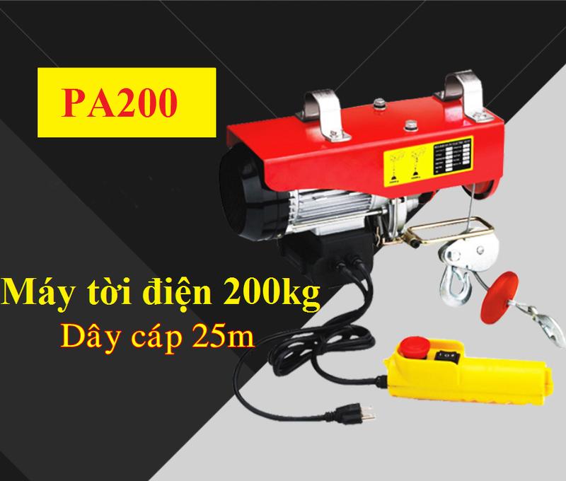 Máy Tời Điện 200kg - 200kg, dây cáp 25m, máy nâng hạ