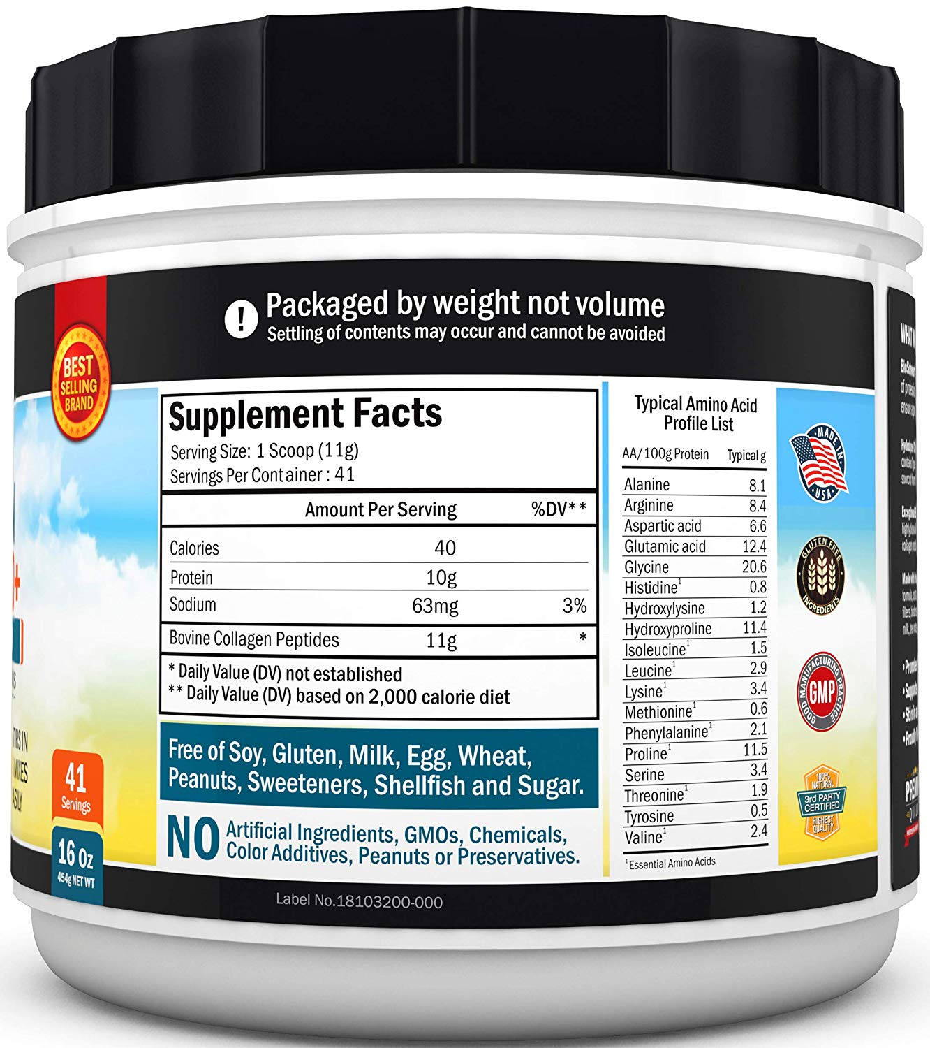 Bột Collagen thuỷ phân BIOSCHWARTZ COLLAGEN PEPTIDES BIO+ POWDER 454G