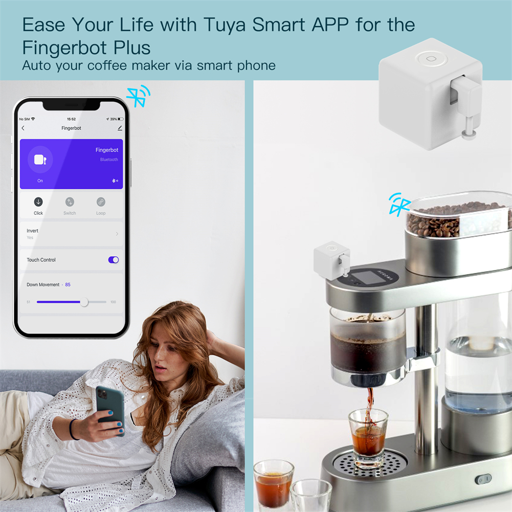 【COD】Moes Tuya Smart Bluetooth Fingerbot Switch Button Pusher Smart Life App Voice Control via Alexa Assistant