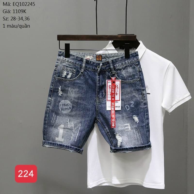 [HCM]Quần short jean nam co giãn - quần jean ngố nam họa tiết - quần short nam co giãn thời trang phong cách binstore94 mq0224