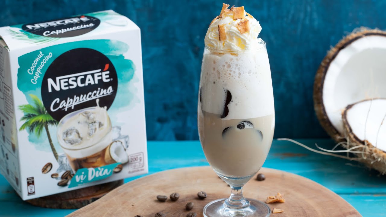 Cà phê hòa tan NESCAFE Cappuccino Vị Dừa (Hộp 10 gói x 20g)