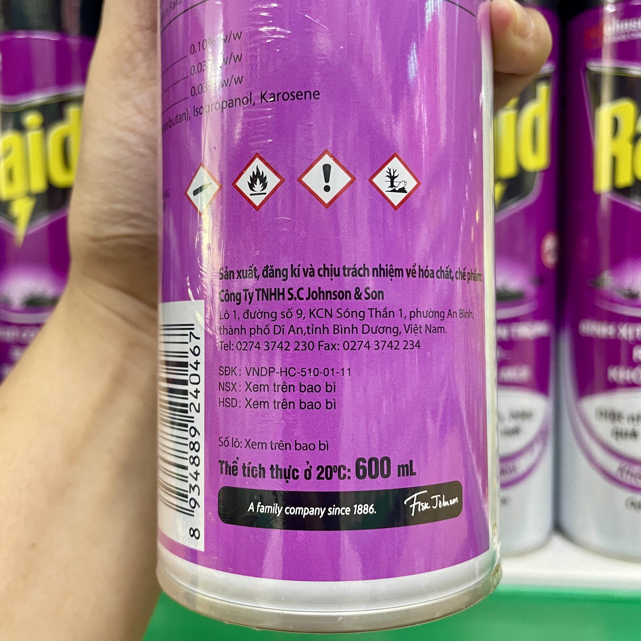 RAID Bình xịt côn trùng, xịt muỗi 520ml/ 600ml (Bibistore TB)