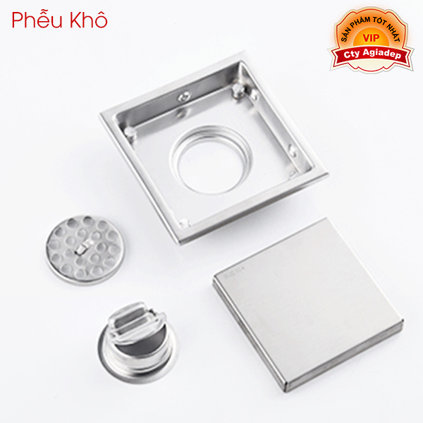 Thoát sàn chống mùi nhà vệ sinh - Loại Lát Đá - inox SUS304 chống rỉ