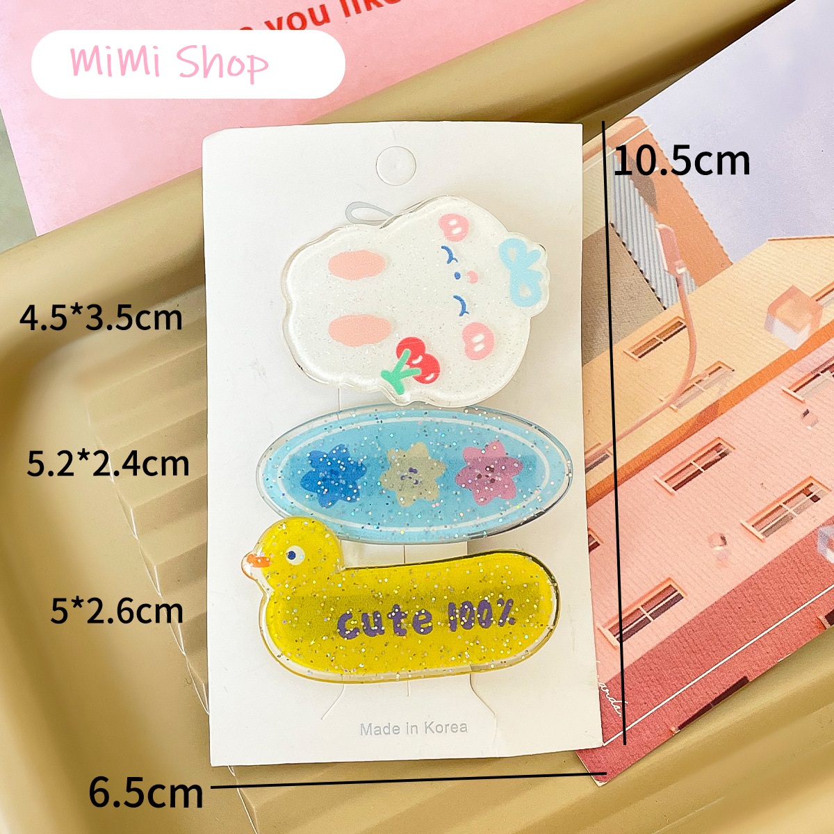Set Kẹp Tóc Dễ Thương Cho Bé Gái Phong Cách Hàn Quốc