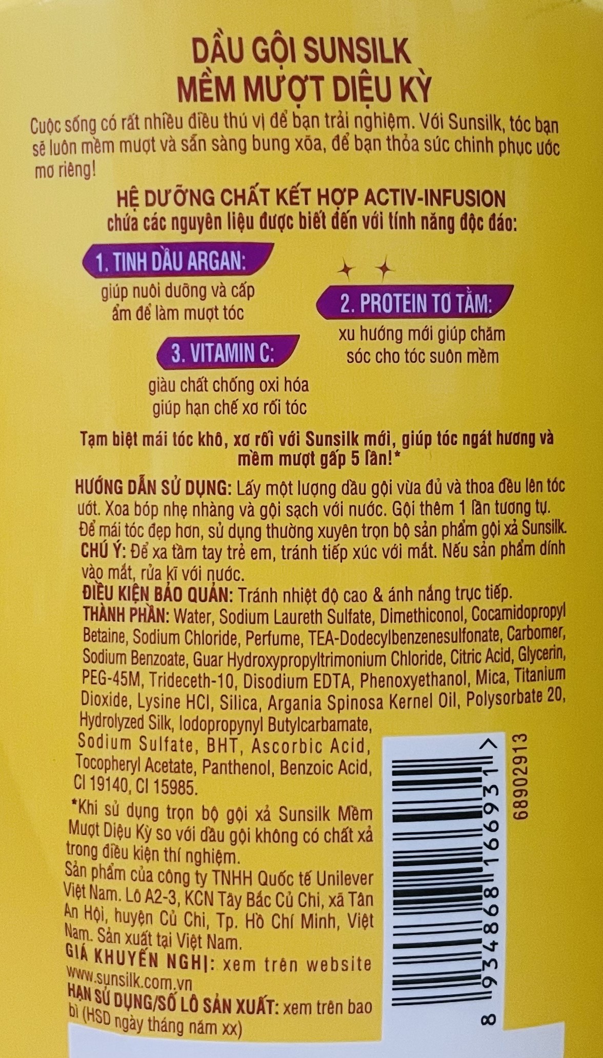 SUNSILK Dầu gội 900g - BACH HOA HV