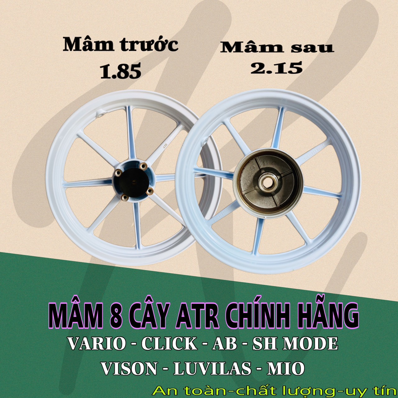Mâm 8 cây ATR VARIO /CLICK /AB /VISON / PCX/ SH mode /LUVILAS /MIO