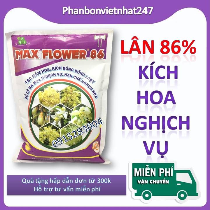 PHÂN BÓN KÍCH HOA MAXFLOWER 86 (LÂN 86%) GÓI 1KG