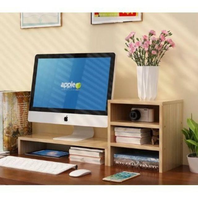 Miễn phí ship giá sách - kệ để máy tính kèm kệ sách để bàn laptop cực đẹp