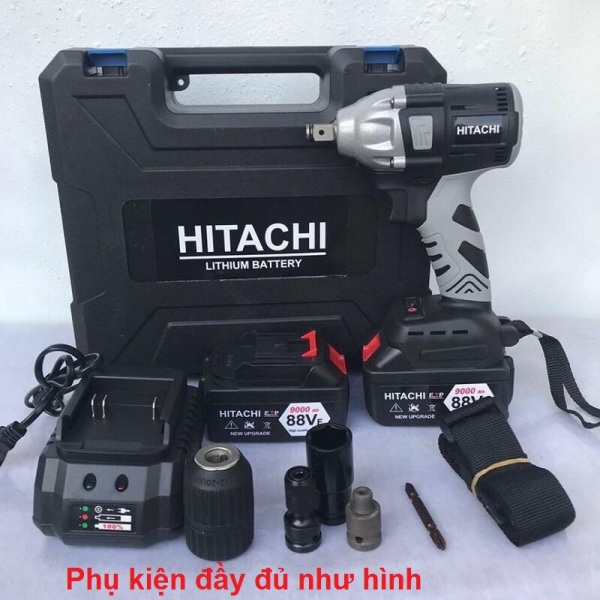 Siết bulong Hitachi 88V không chổi than 2 chức năng . Máy 2 Pin. KÈM bộ đầu chuyển đổi