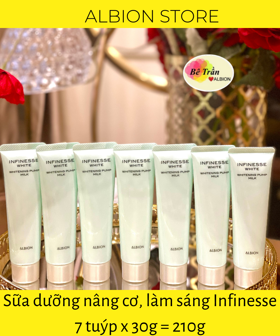 [Chính hãng][ALBION] Sữa dưỡng trắng da, săn chắc và nâng cơ Infinesse Whitening Pump Milk W mẫu mới 2022 200g(100% AUTH, có bill mua từ hãng)
