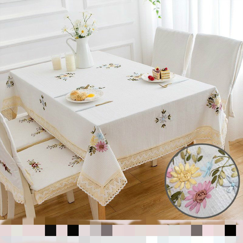 Khăn trải bàn vải nghệ thuật khăn trải bàn ăn hình tròn hình chữ nhật kiểu trung quốc vải trải bàn trà phòng khách vải phủ ren cổ điển tươi trẻ