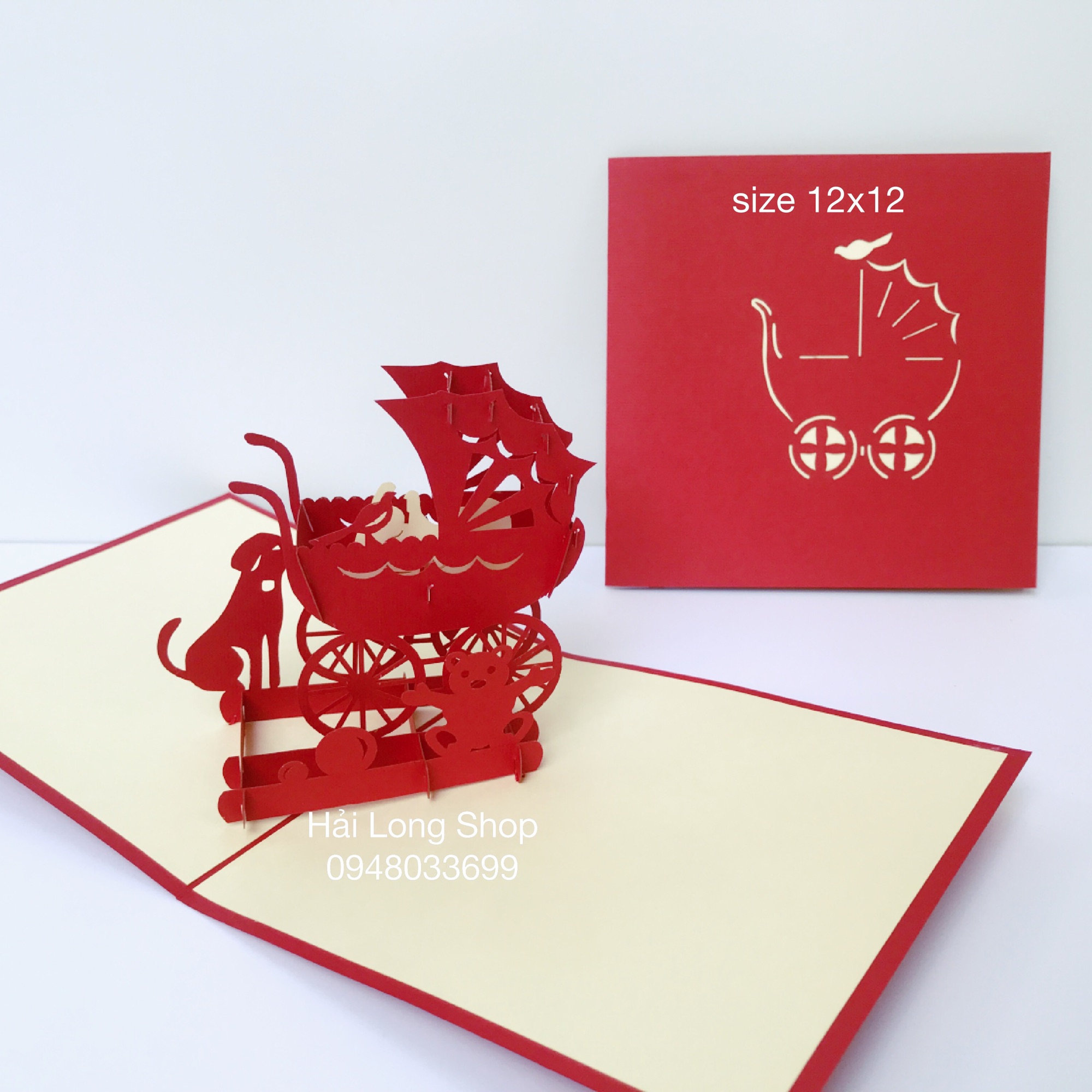Xe Nôi 1 - Baby - Love - Thiệp 3D