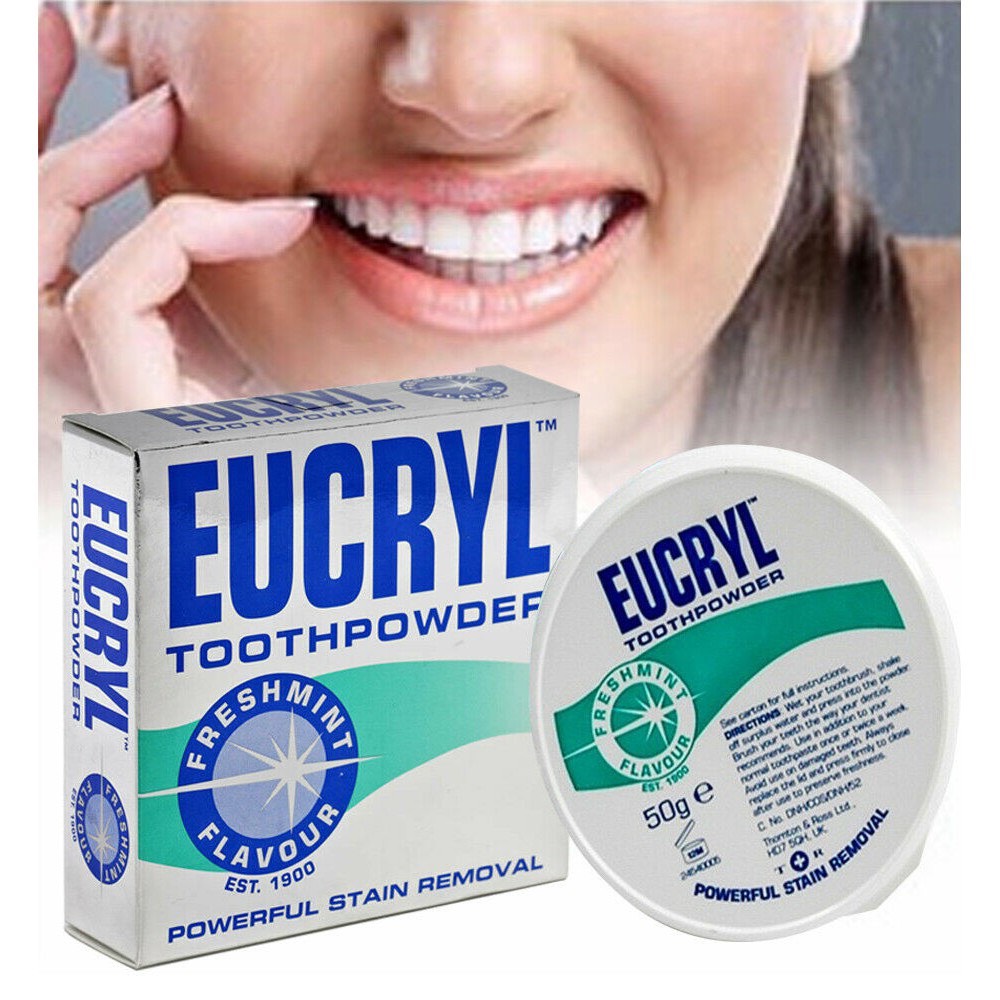 Combo kem đánh răng & bột làm trắng răng thơm miệng EUCRYL - Anh Quốc