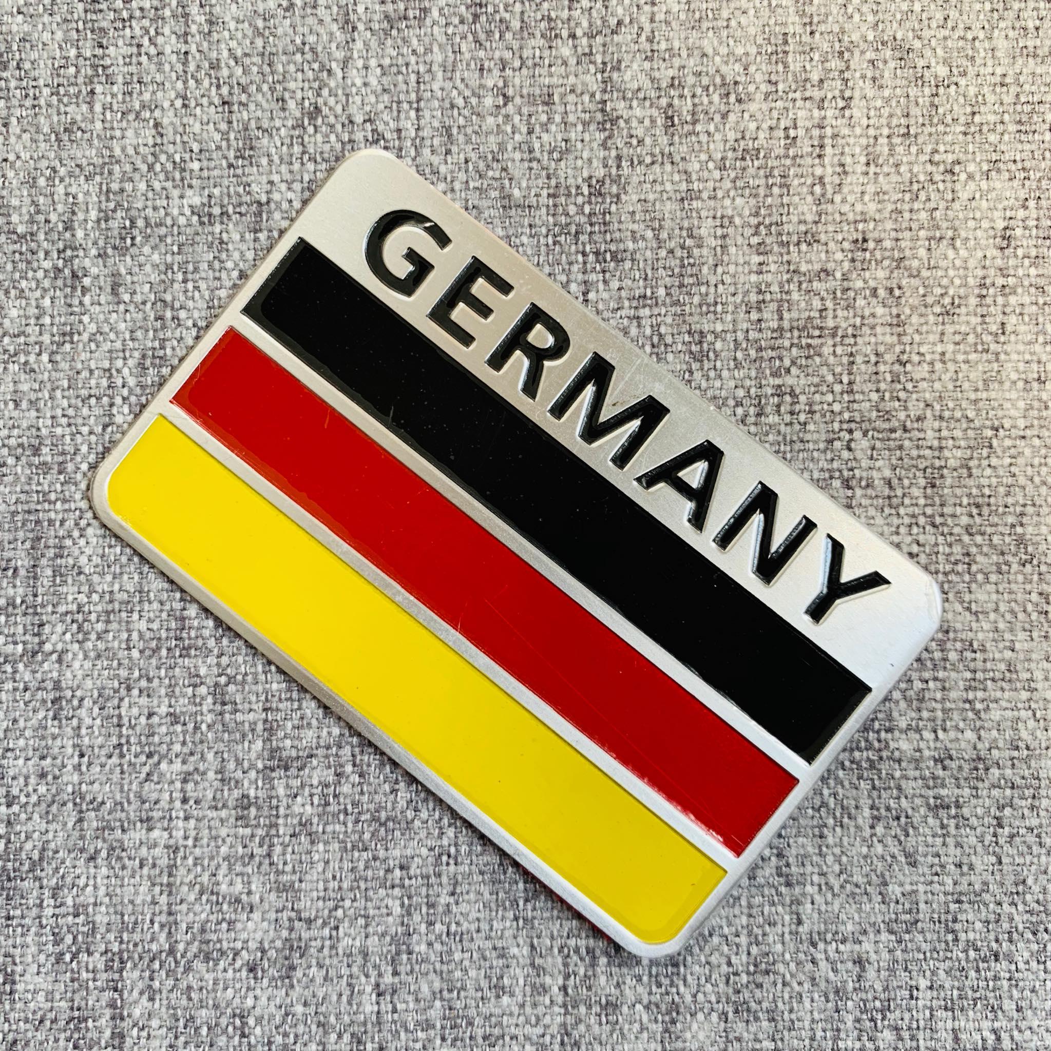 [HCM]Tem nhôm dán xe LOGO CỜ ĐỨC keo 3M siêu dính.(KIỂU 2)