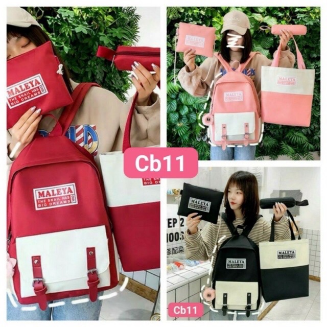 COMBO SET 4 MÓN BALO MALEYA-CB11 BALO+VÍ THỜI TRANG+HỘP BÚT+TÚI TOTE