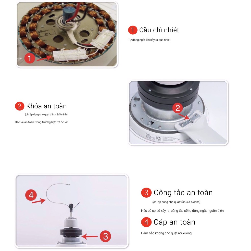Quạt trần 3 cánh Mitsubishi C60-GY WH