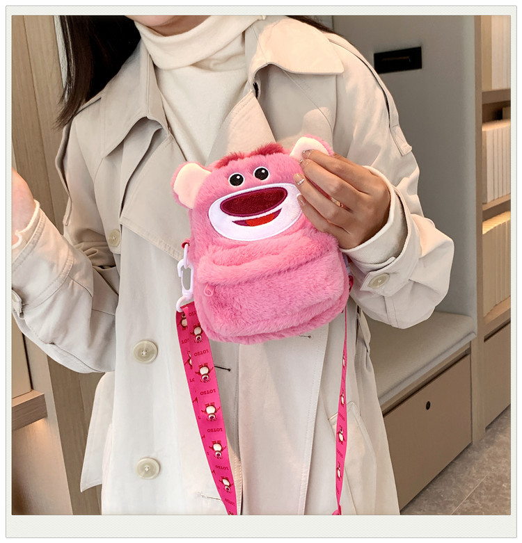 Balo - Túi Bao Tử mini đeo chéo hình Gấu Dâu Tây Lotso họa tiết hoạt hình
