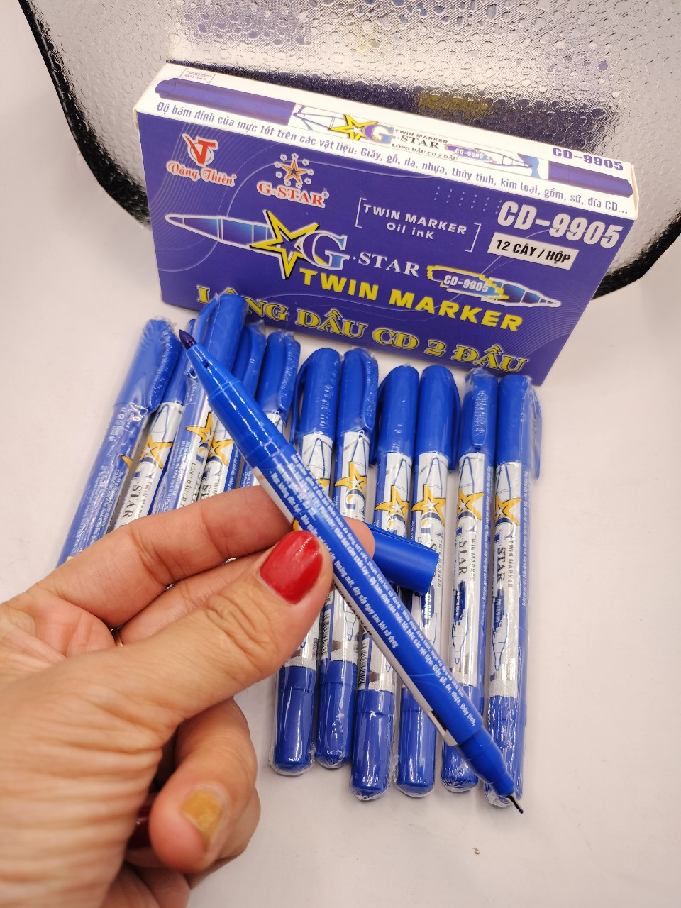 Hộp 12 Bút Lông Dầu 2 Đầu Gstar CD-9905