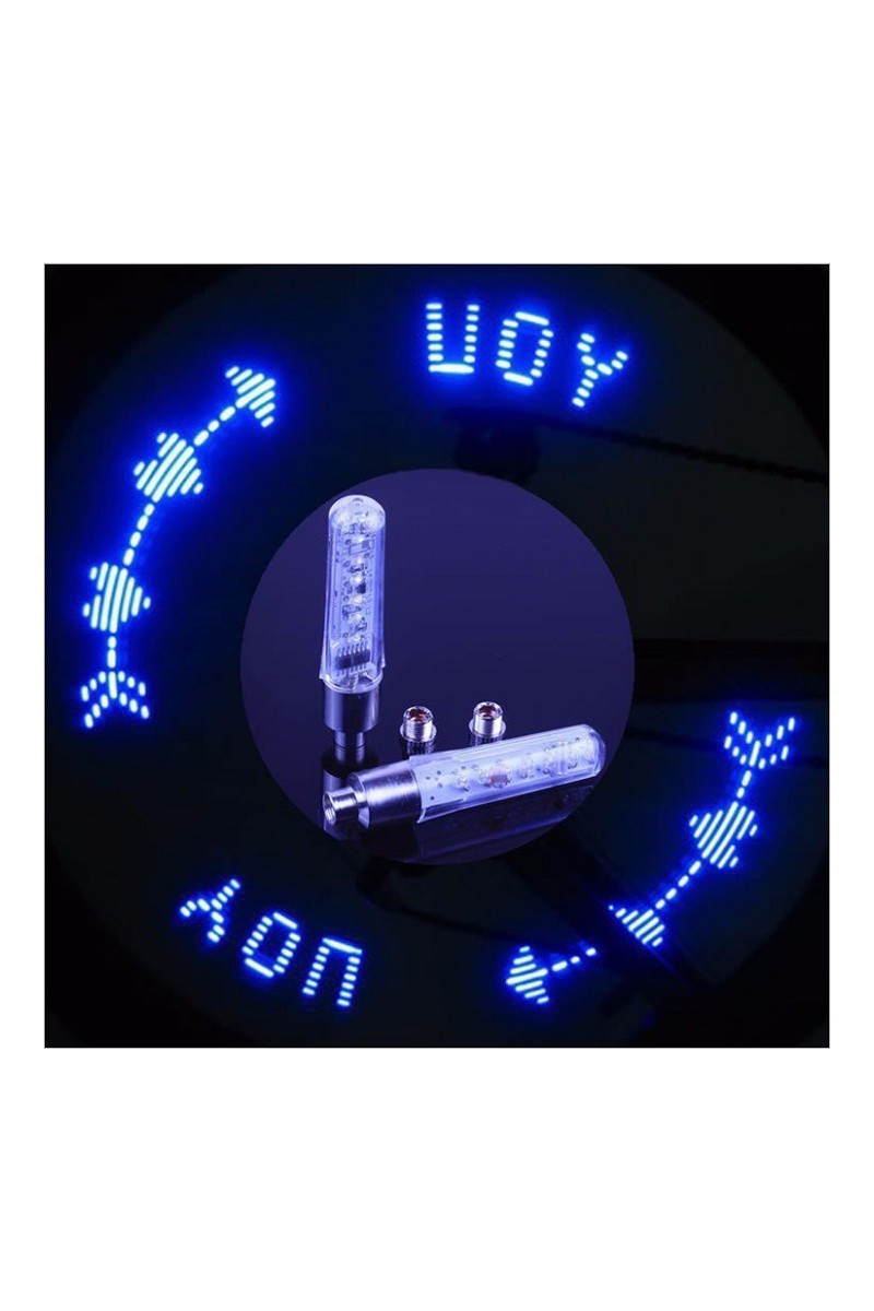 [HCM]Bộ 2 đèn led chạy chữ gắn van xe độc đáo