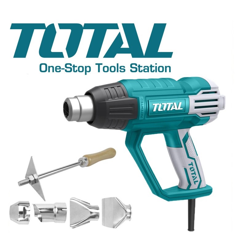 Máy thổi nhiệt công suất 2000w total tb2006 - máy khò, máy thổi hơi nóng - tặng kèm 1 cây nạo/cào và 4 miệng vò