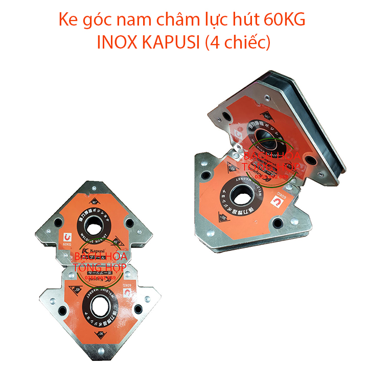 Combo 4 chiếc ke góc nam châm lực hút 60kg inox kapusi
