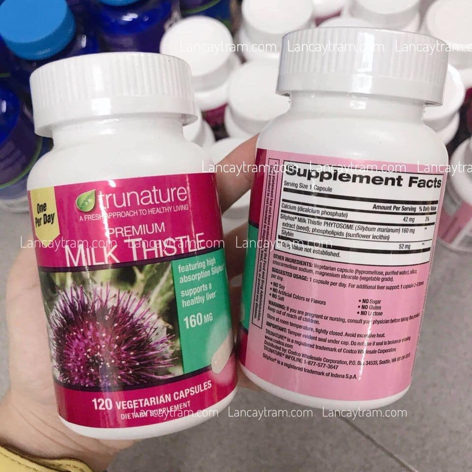 Trunature Premium Milk Thistle 160 Mg 120 Vegetarian Capsules [HCM][HANGMYNHAP] VIÊN UỐNG BỔ GAN TRUNATURE PREMIUM MILK THISTLE 160MG