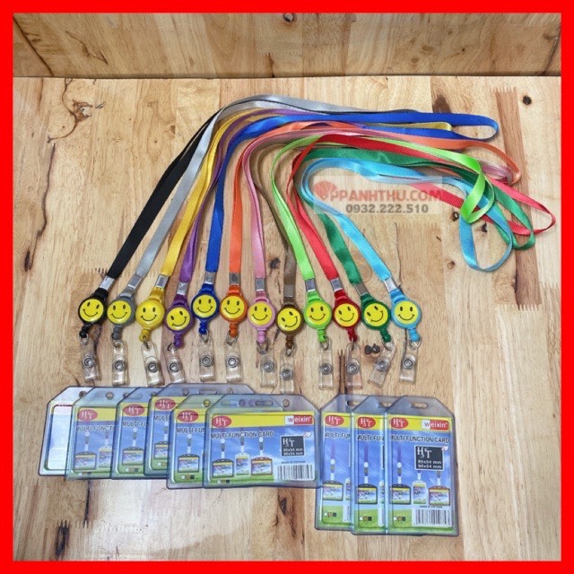 Bộ bảng tên dây lụa rút mặt cười 014
